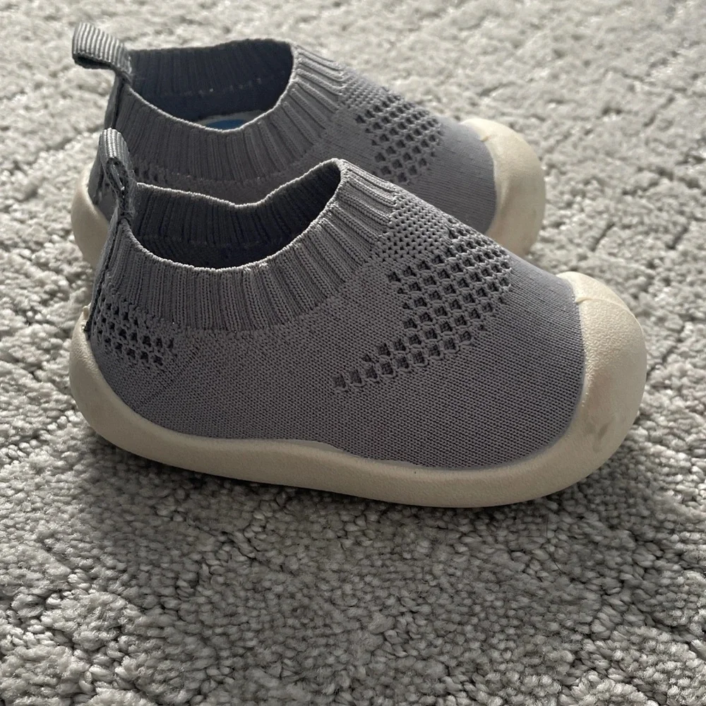 Gray Kids Slip-On Sneakers
